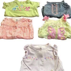 5 piece romper bundle for baby girl! All size 12 months!